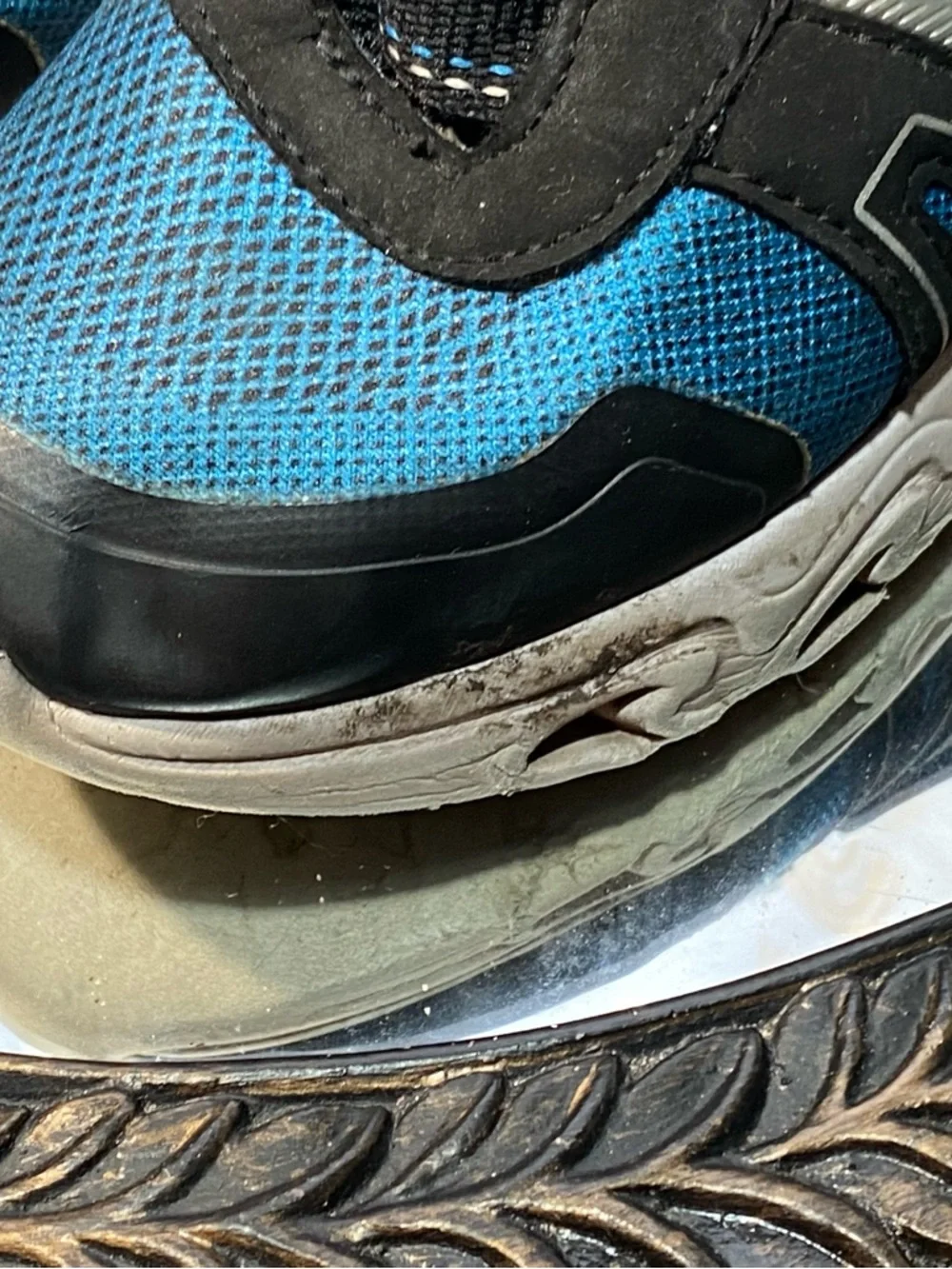 Blue and Black Kids Hook-and-Loop Athletic Sneakers